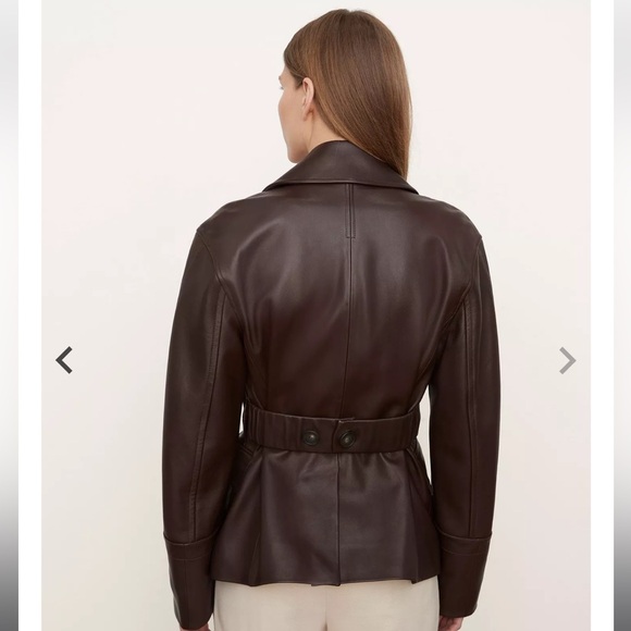 Vince Brown Leather Safari Jacket NWOT - Picture 3 of 9